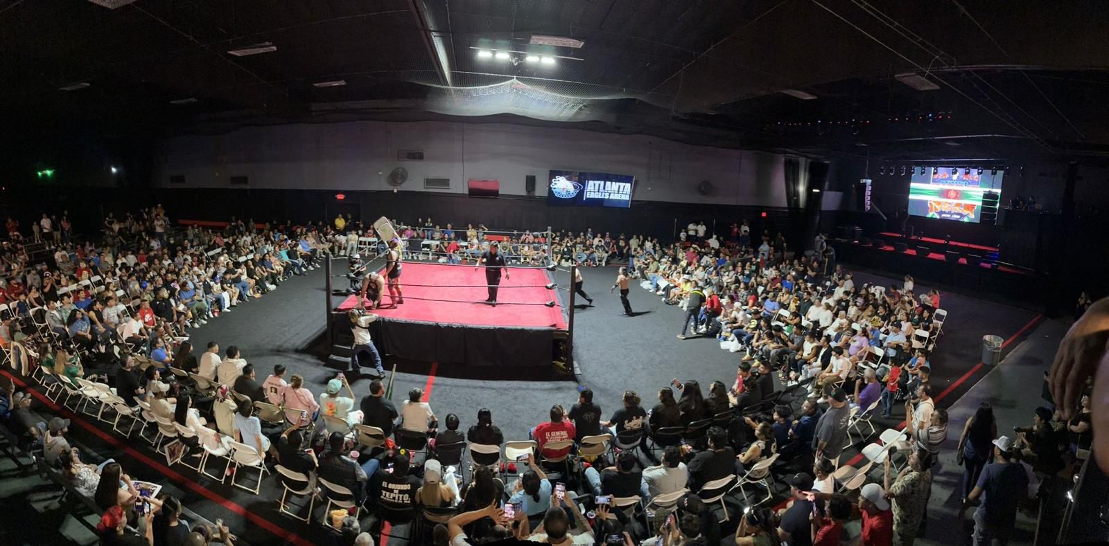 Full house at Atlanta Eagles Arena during a wrestling night